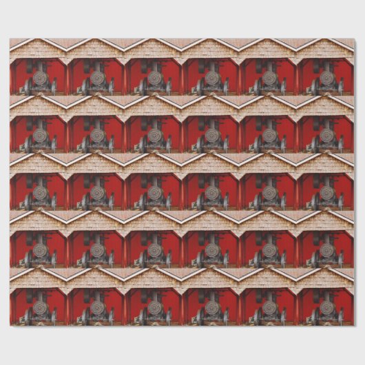 Antiek tracter met stoomaandrijving cadeaupapier (Vlak)