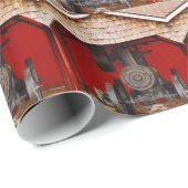 Antiek tracter met stoomaandrijving cadeaupapier (Rol Hoek)