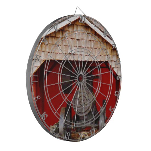 Antiek tracter met stoomaandrijving dartbord (Voorkant Links)