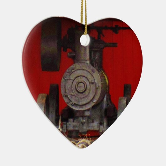 Antiek tracter met stoomaandrijving keramisch ornament (Rechts)