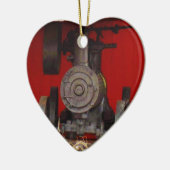 Antiek tracter met stoomaandrijving keramisch ornament (Links)