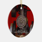 Antiek tracter met stoomaandrijving keramisch ornament (Rechts)