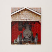 Antiek tracter met stoomaandrijving legpuzzel (Verticaal)