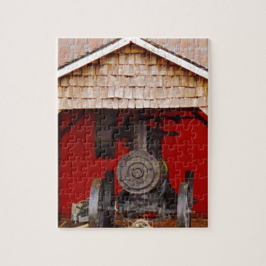 Antiek tracter met stoomaandrijving legpuzzel (Verticaal)