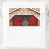 Antiek tracter met stoomaandrijving rechthoekige sticker (Tas)