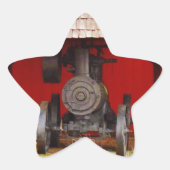 Antiek tracter met stoomaandrijving ster sticker (Voorkant)