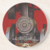 Antiek tracter met stoomaandrijving zandsteen onderzetter (Voorkant)