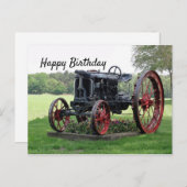 Antiek tractor Birthday Briefkaart (Voorkant / Achterkant)