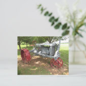 Antiek tractor briefkaart (Staand voorkant)