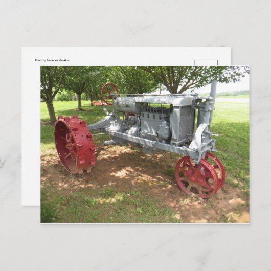 Antiek tractor briefkaart (Voorkant / Achterkant)