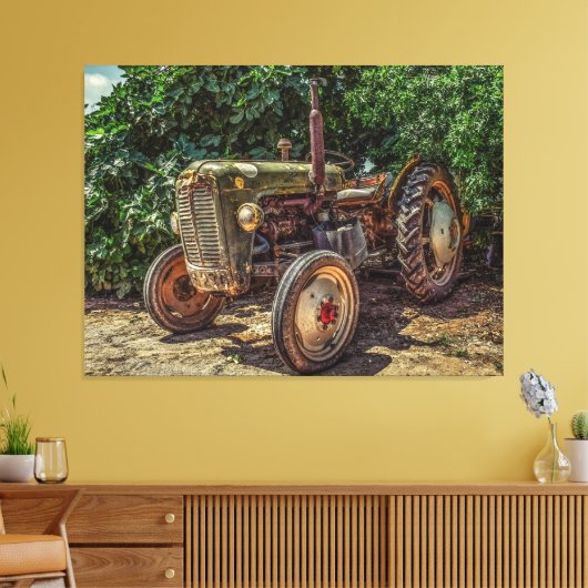 Antiek tractor canvas afdruk (Insitu (Woonkamer))