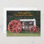 Antiek Tractor Denken aan U Briefkaart (Voorkant / Achterkant)