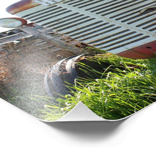 Antiek tractor foto afdruk (Hoek)