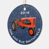 Antiek tractor "(Jouw naam)" & "20XX" Keramisch Ornament (Links)