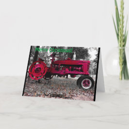 Antiek tractor kerst Kaart van Vibeli