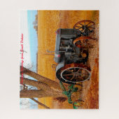Antiek tractor South Dakota. kerstcadeautjes Legpuzzel (Verticaal)