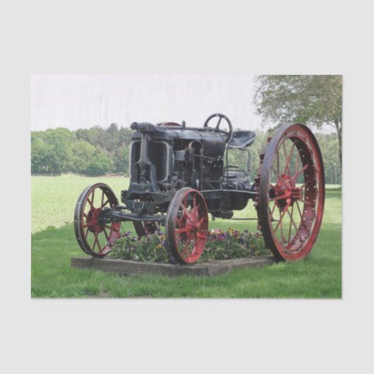 Antiek tractor tissuepapier (Voorkant)