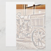 Antiek tractorapparatuur voor Boerderij Classic Se Briefpapier (Voorkant / Achterkant)