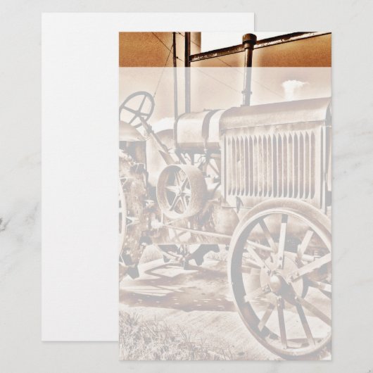 Antiek tractorapparatuur voor Boerderij Classic Se Briefpapier (Voorkant / Achterkant)