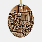 Antiek tractorapparatuur voor Boerderij Classic Se Keramisch Ornament (Rechts)