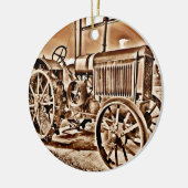 Antiek tractorapparatuur voor Boerderij Classic Se Keramisch Ornament (Links)