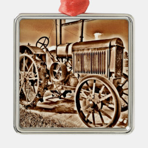 Antiek tractorapparatuur voor Boerderij Classic Se Metalen Ornament