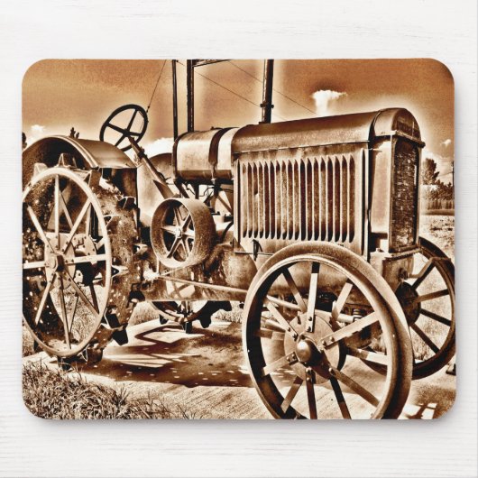 Antiek tractorapparatuur voor Boerderij Classic Se Muismat (Voorkant)