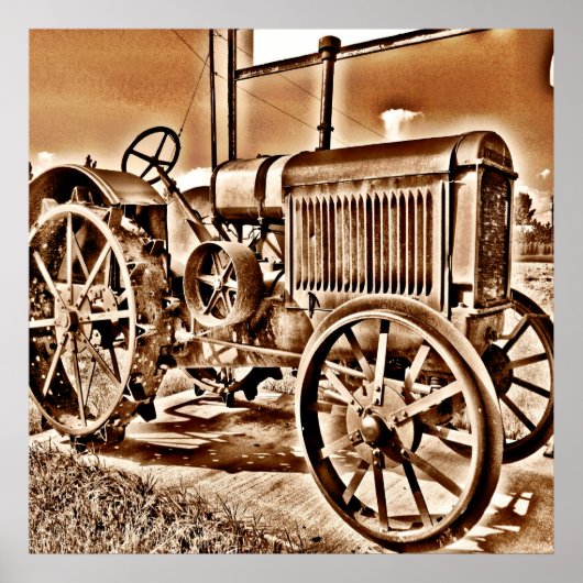 Antiek tractorapparatuur voor Boerderij Classic Se Poster (Voorkant)