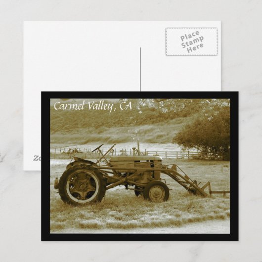 Antiek tractorcarmel-vallei, CA-Briefkaart Briefkaart (Voorkant / Achterkant)