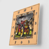 Antiek tractorklok vierkante klok (Hoek)