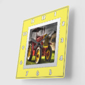 Antiek tractorklok vierkante klok (Hoek)