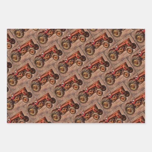  Antiek tractorset Inpakpapier Vel (Voorkant)