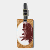 Antiek train Bag Label Bagagelabel (Voorkant verticaal)