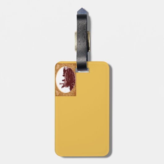Antiek train Bag Label Bagagelabel (Achterkant verticaal)