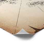 Antiek Treasure Island kaart Poster (Hoek)