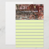 Antiek trein briefpapier (Voorkant / Achterkant)