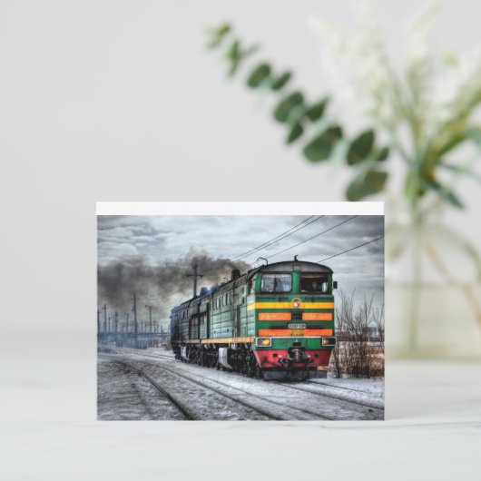 Antiek trein of locomotief Briefkaart (Staand voorkant)
