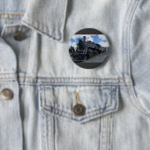 Antiek trein ronde button 5,7 cm (In situ)