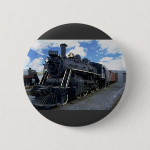 Antiek trein ronde button 5,7 cm