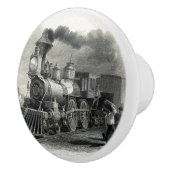 Antiek Trein Zwart-Wit Keramische Knop (Rechts)