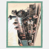 Antiek treinmotor railfan fleece deken (Voorkant)