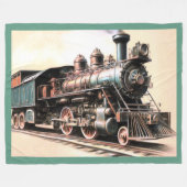 Antiek treinmotor railfan fleece deken (Voorkant (Horizontaal))