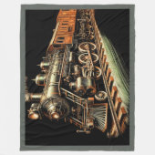 Antiek treinmotor railfan fleece deken (Voorkant)