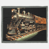 Antiek treinmotor railfan fleece deken (Voorkant (Horizontaal))
