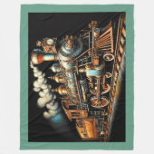 Antiek treinmotor railfan fleece deken (Voorkant)