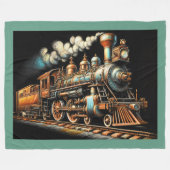 Antiek treinmotor railfan fleece deken (Voorkant (Horizontaal))