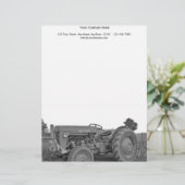 Antiek trekker in zwart-wit persoonlijk briefhoofd (Staand voorkant)