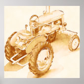 Antiek trekker - waterverf poster (Voorkant)