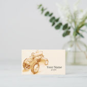 Antiek trekker - waterverf visitekaartje (Staand voorkant)