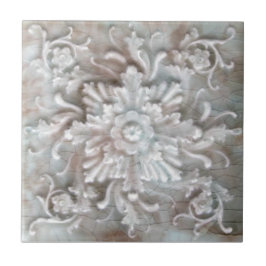 Antiek Trent Floral Repro Faux Relief Majolica Tegeltje
